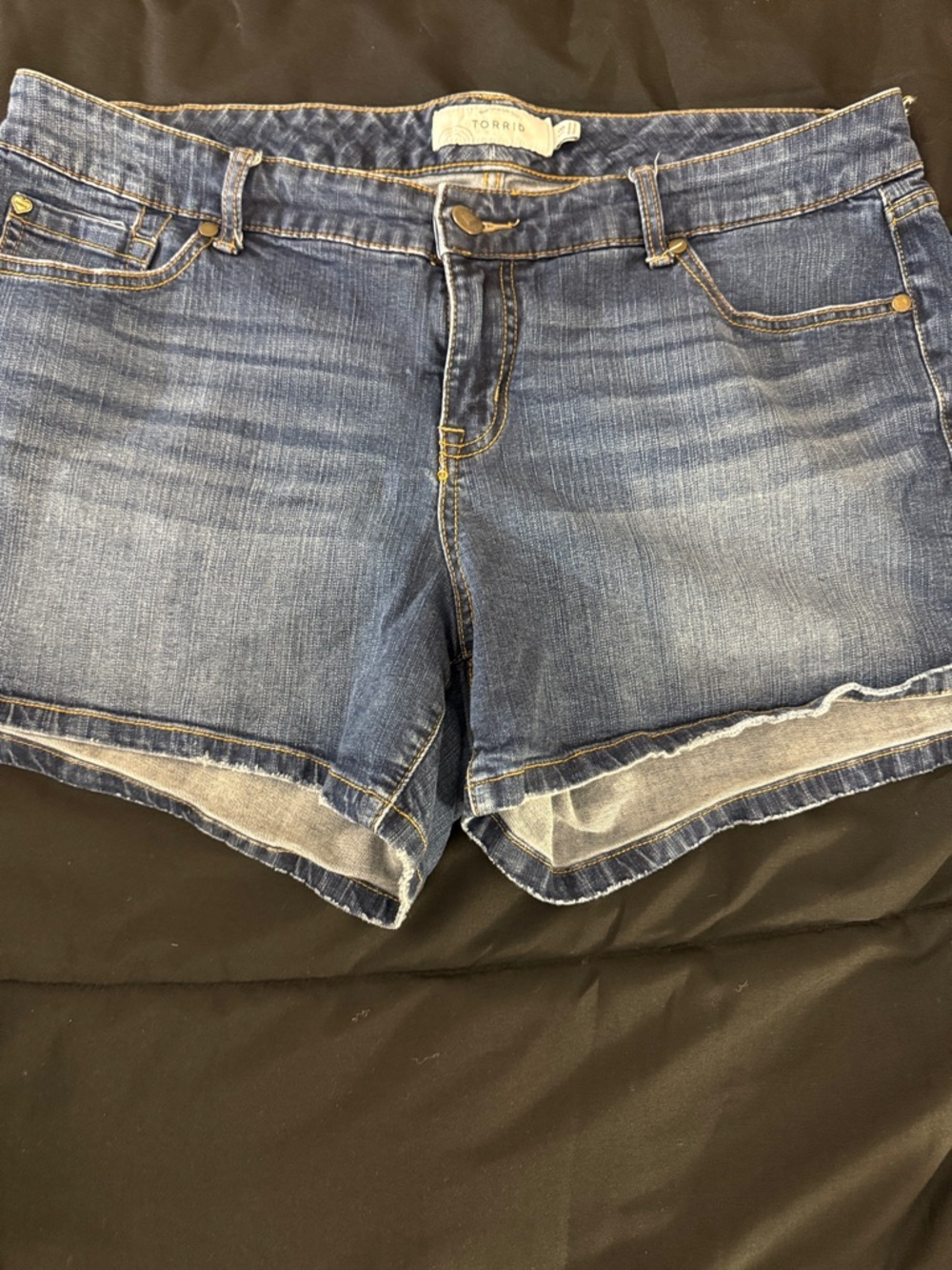 torrid Medium Wash Denim Jean Shorts with Cuffed Hem